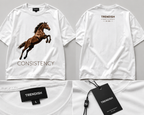 TRENDISH Consistency oversized T-shirt front, back and branded tag mockup