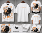 TRENDISH Dream Big No Risk No Story white T-shirt