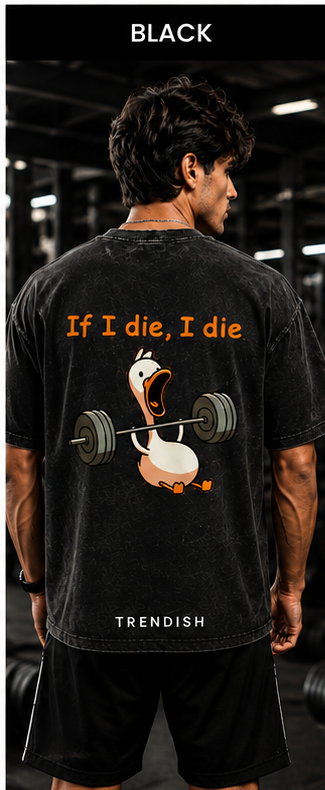 TRENDISH If I Die I Die black oversized gym T-shirt